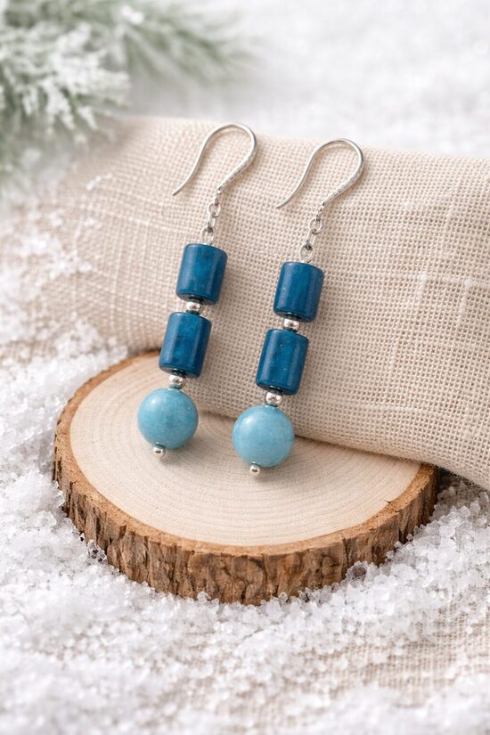 Dabīgo akmeņu auskari "Polārais sapnis"